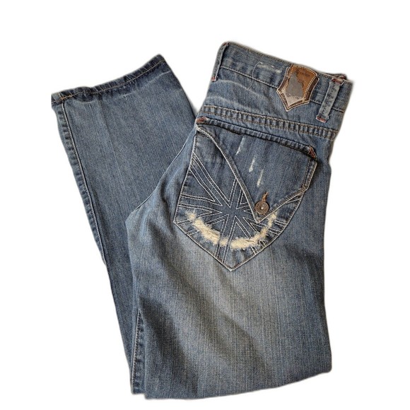 Men's Decoded Boot Cut Denim Distressed Jeans 32x32 - Picture 9 of 9